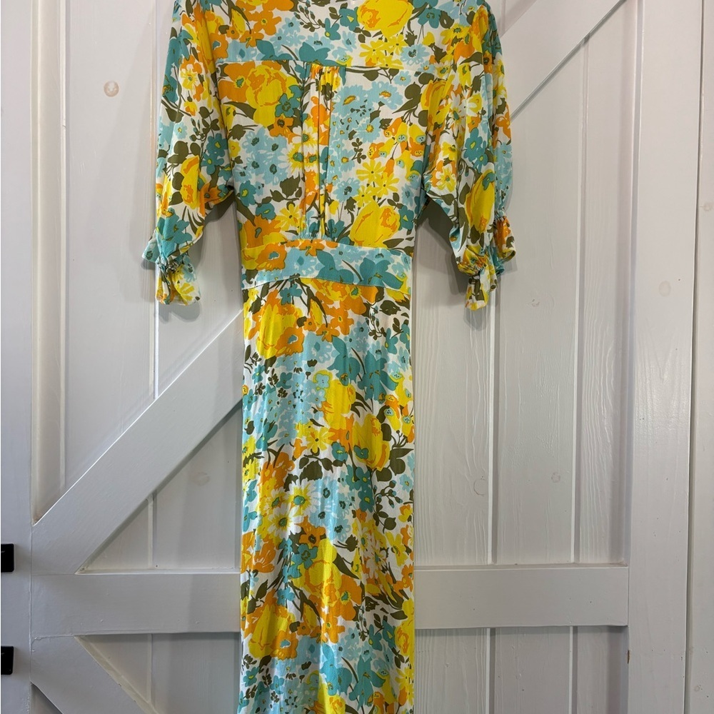 Faithful the Brand Anthropologie Rafa Midi Dress Annina Floral Print Feminine 6 - Picture 4 of 10